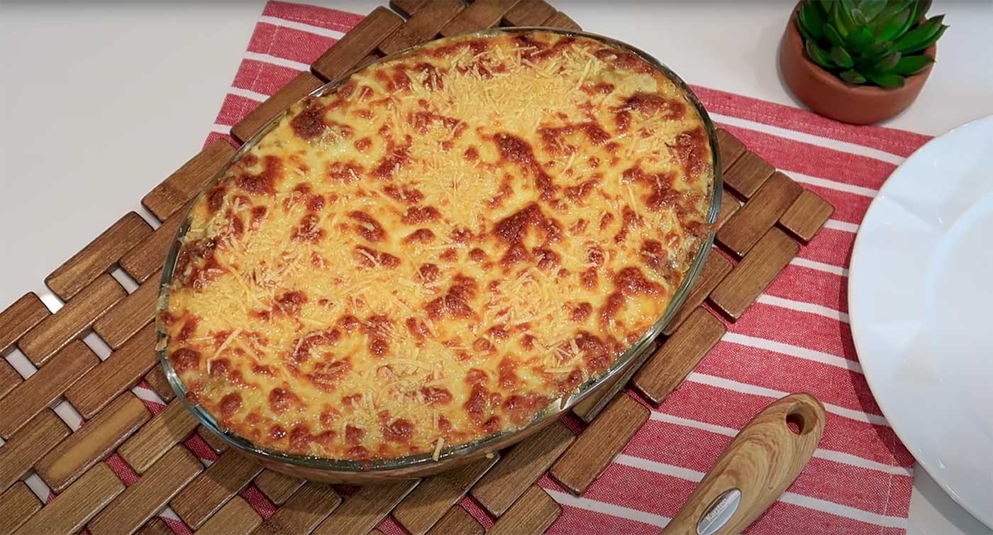 Macarrão cremoso de forno