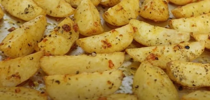 Batata assada crocante
