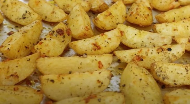 Batata assada crocante