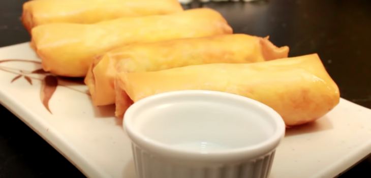 Rolinho primavera de legumes